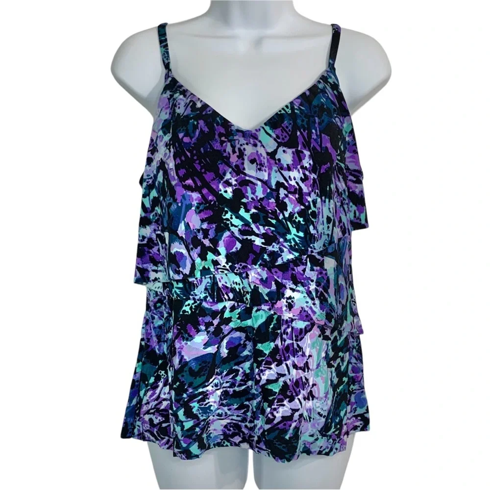 MAGIC SUIT Chasing Butterflies Chloe Tankini  Top Sz 12